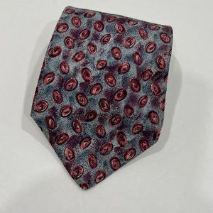 David Lawrence Mens Silk Tie Blue With Pink And Black Beans